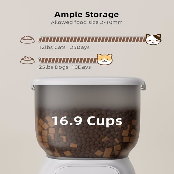 Automatic Pet Feeder - WiFi Cat & Dog Food Dispenser With APP Control.