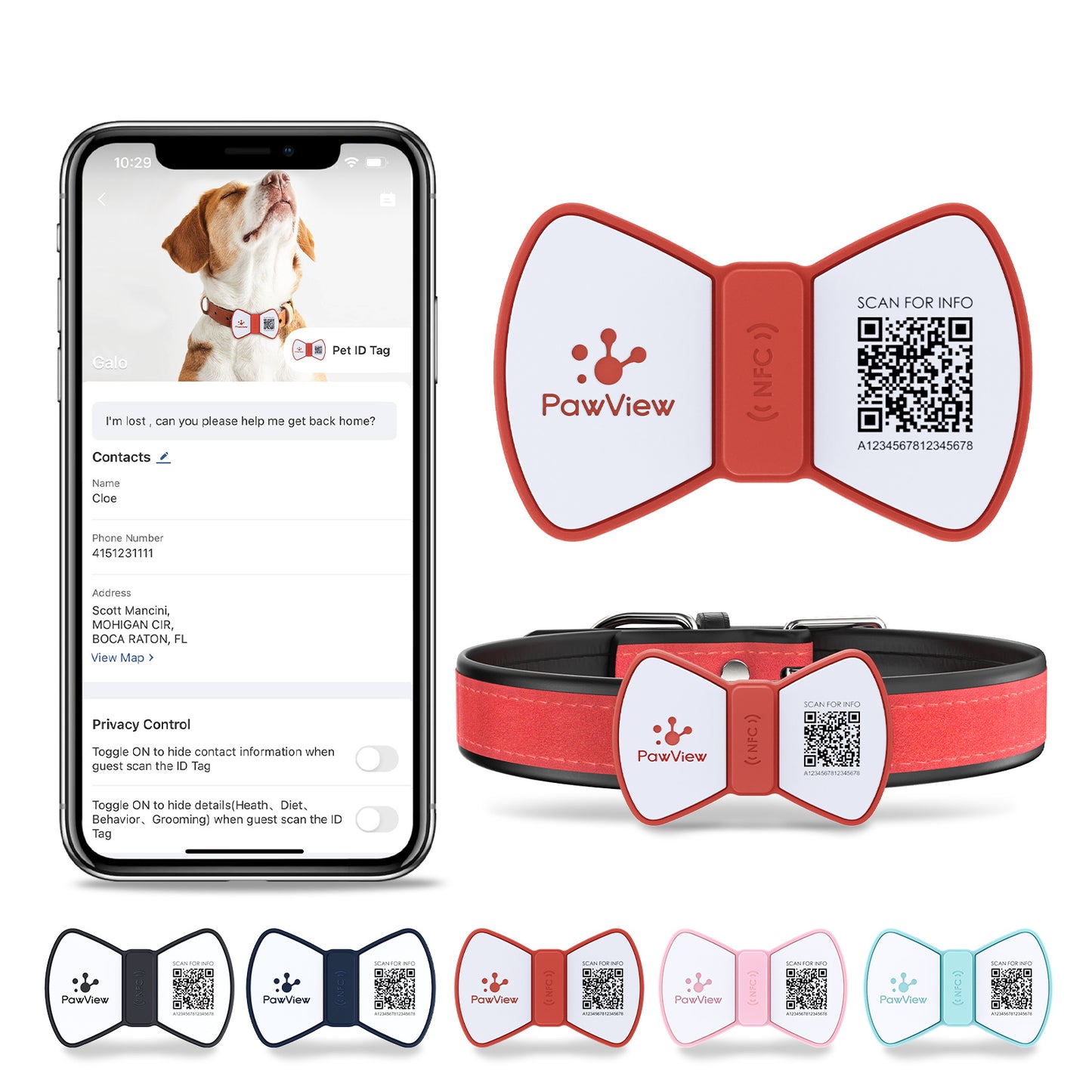 NFC Smart QR Code Pet Label Personalization